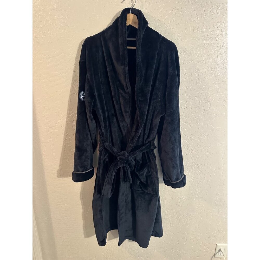 Tommy Bahama Blue Velvety Soft Long Sleeved Belted Bath Sleep Robe